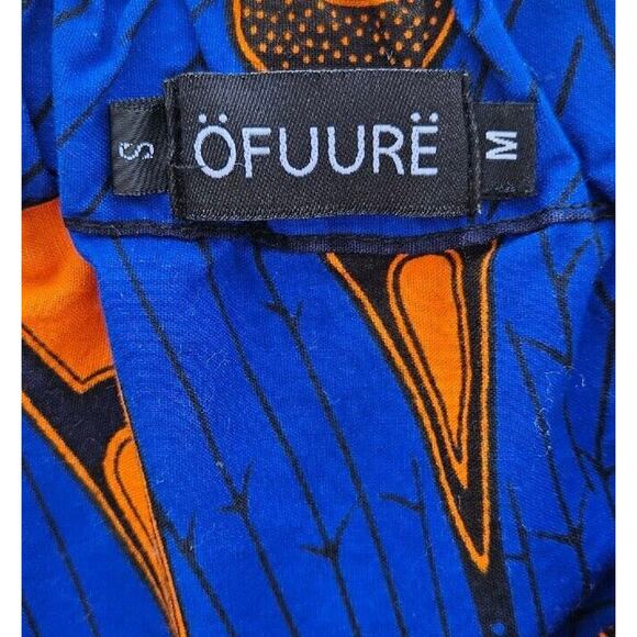 OFUURE African Print Crop Top Womens Size Small Medium Blue Orange Long Sleeves - Picture 6 of 11